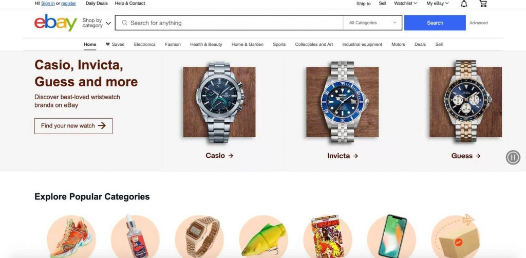 ebay homepage