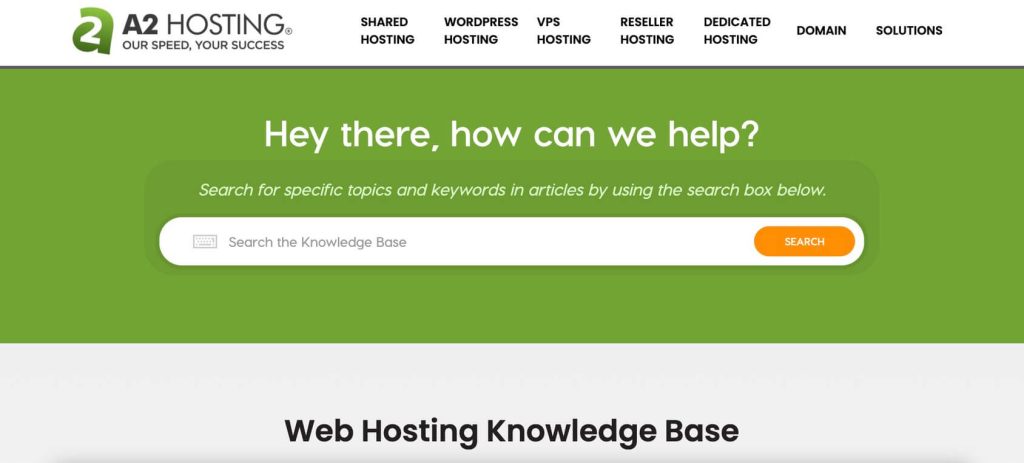 a2 hosting knowledge base