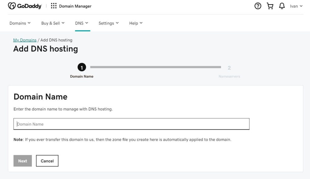 godaddy dns settings