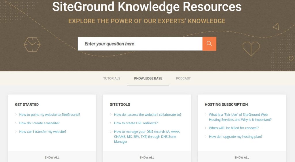 siteground knowledge