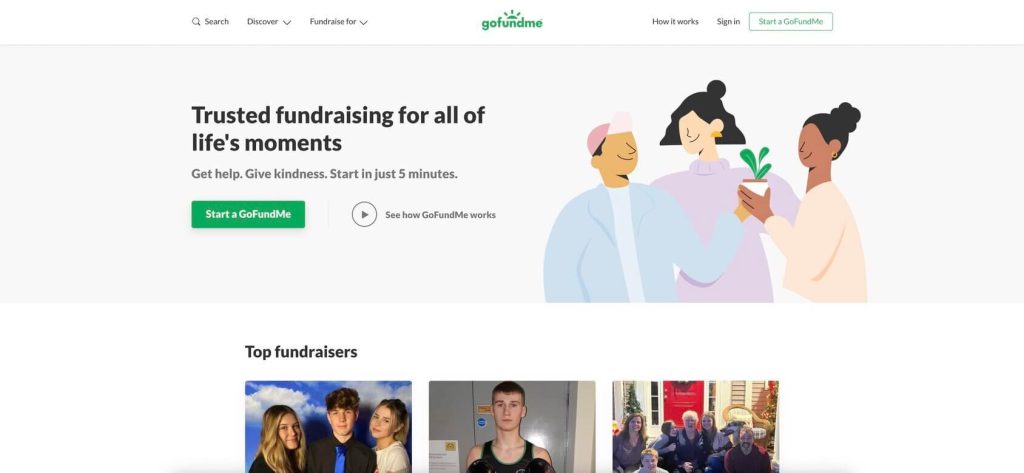 gofundme homepage