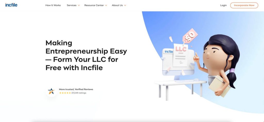 incfile llc homepage