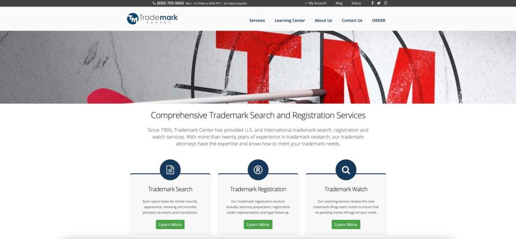 Website of deals trademark registration