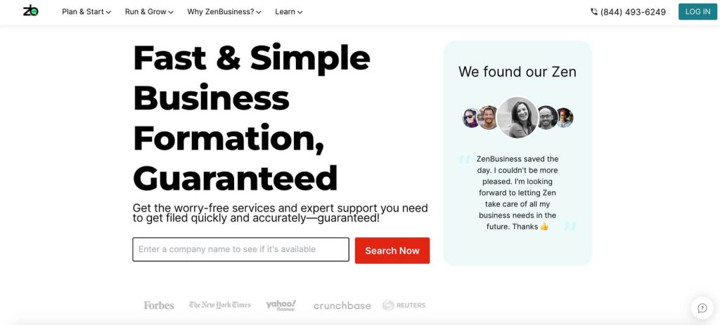 zen business homepage