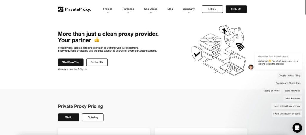 privateproxy homepage