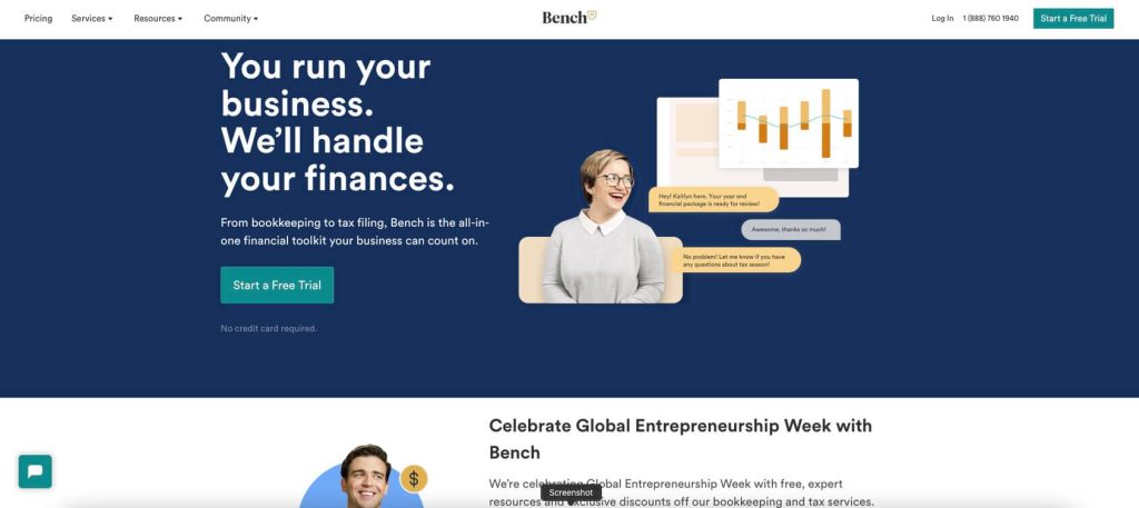 bench homepage