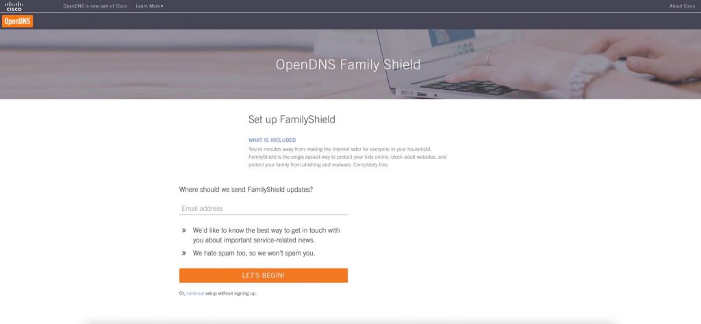 familyshield homepage
