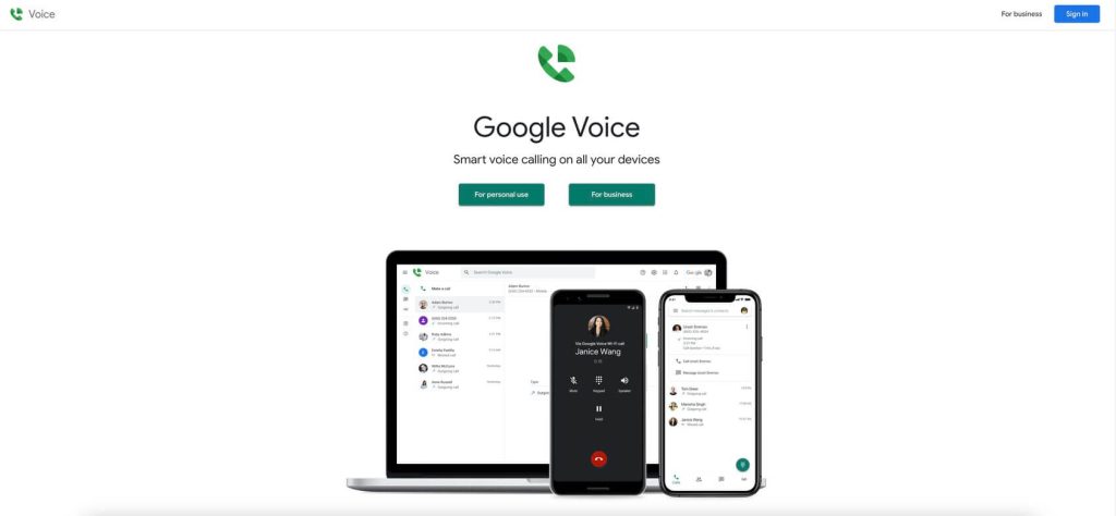 voice homepage