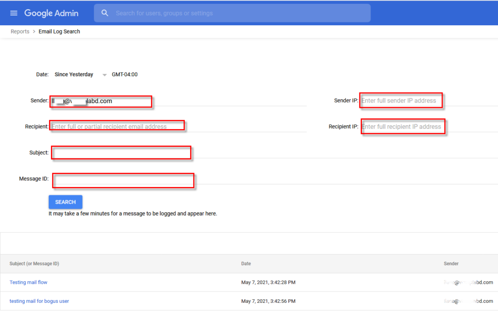 google email log search fill in details