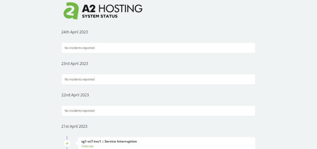 a2 hosting system status