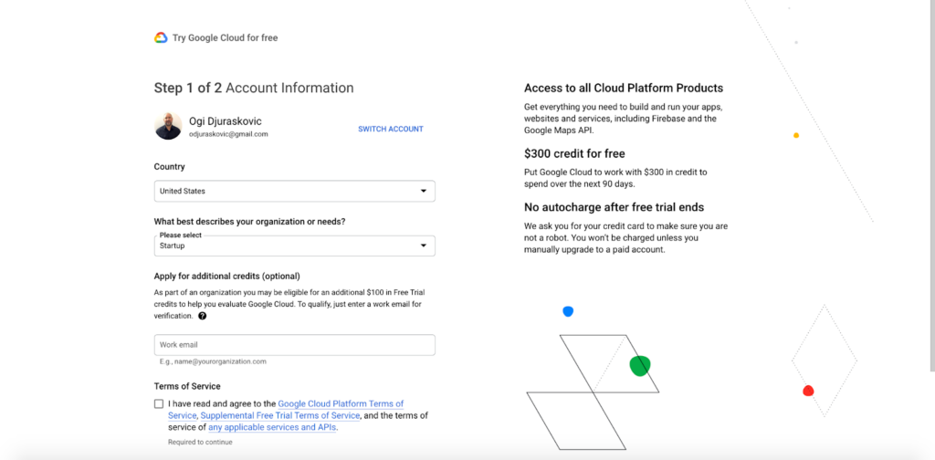 google cloud free trial
