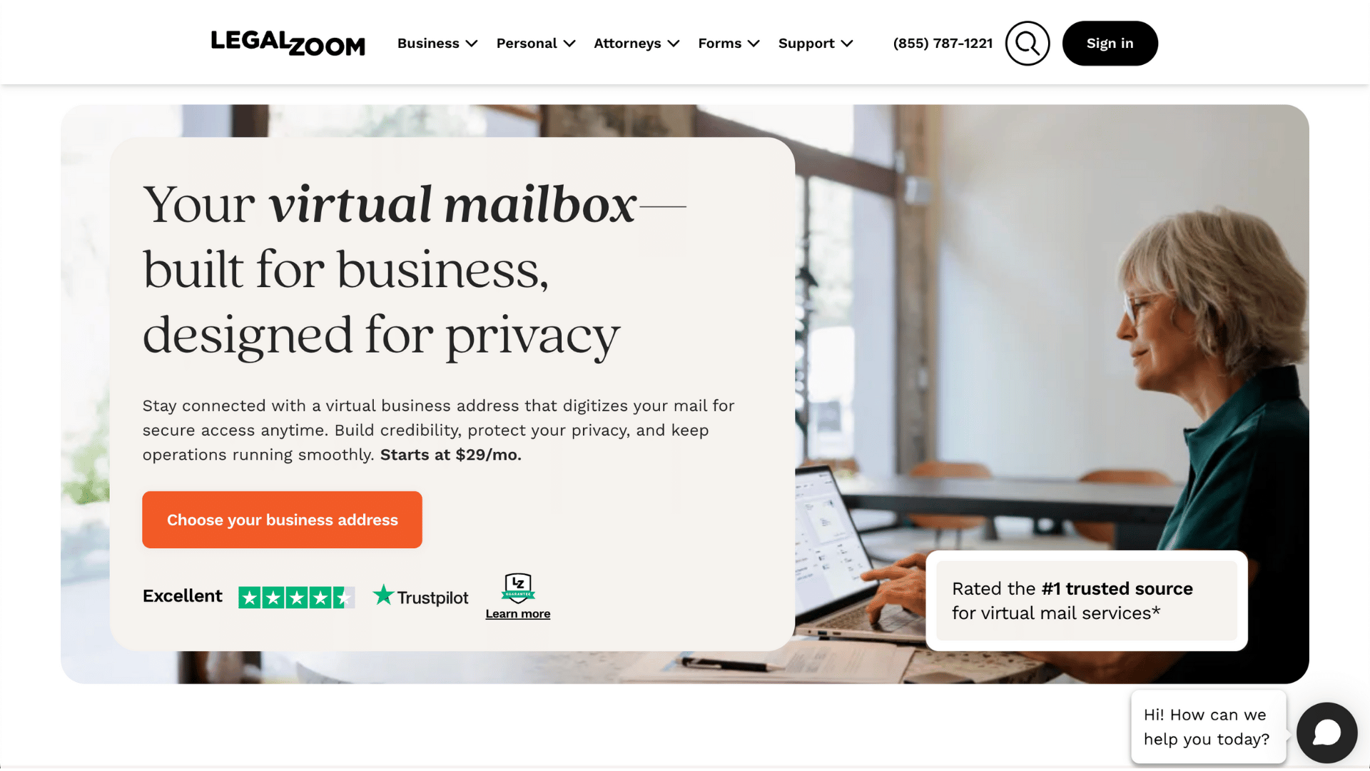 legalzoom website homepage