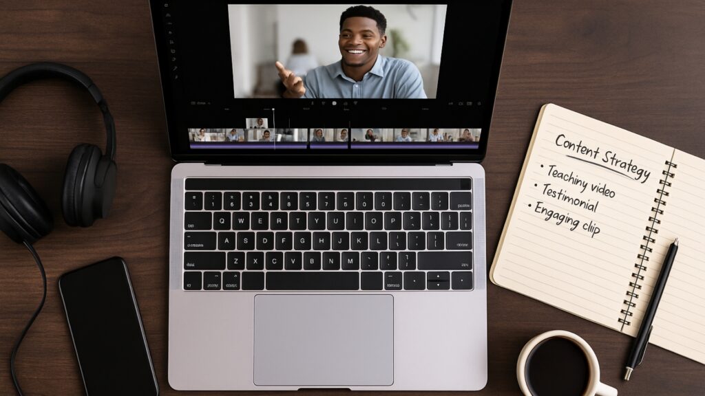 Affordable tech equipment for entrepreneurs who work Entrepreneurs edit social media videos with affordable tools like Capcut.