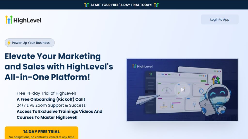 Must-have tools to start an online business Gohighlevel Dashboard
