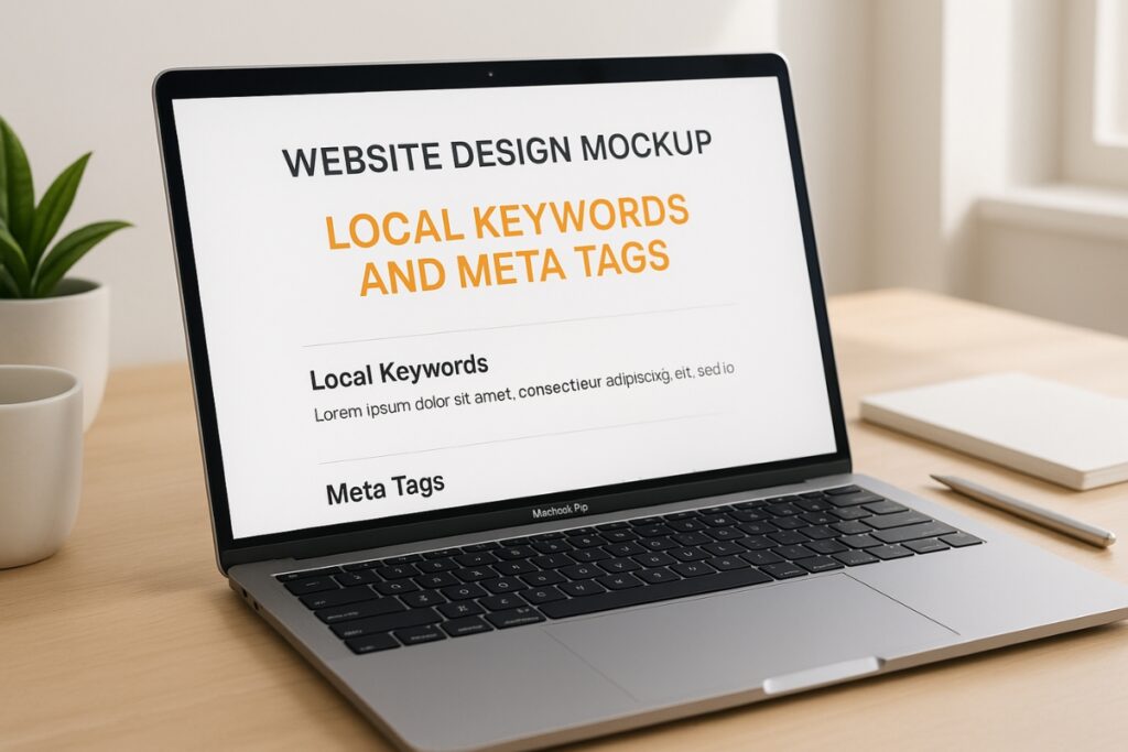 Local SEO for eCommerce stores made easy E-commerce website with local keywords highlighted for SEO