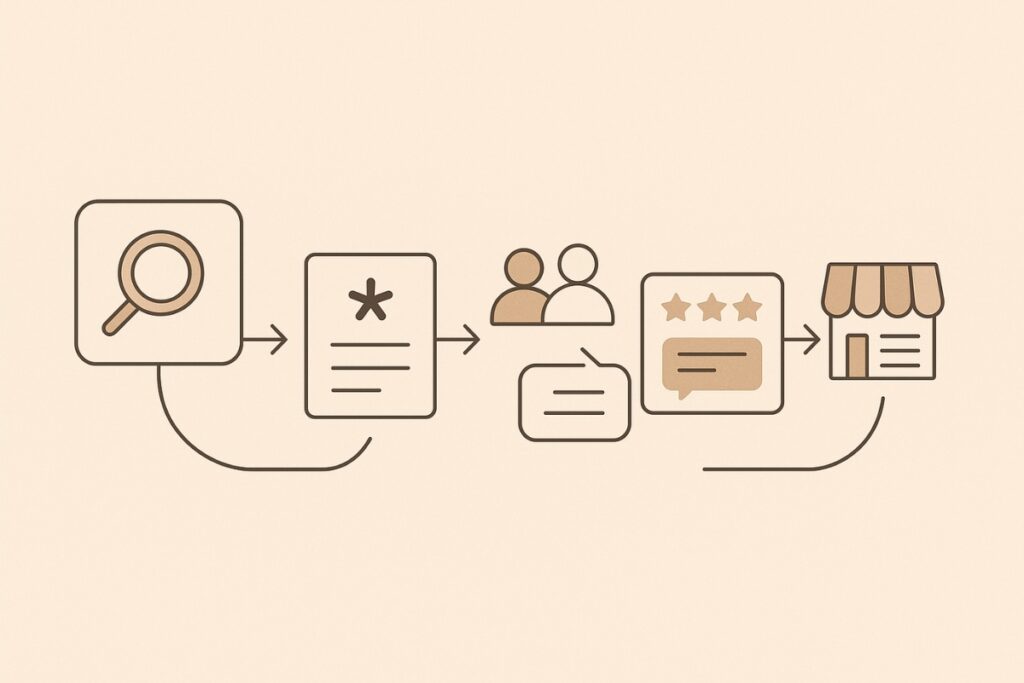 Step-by-step illustration of the local SEO competitor analysis workflow.