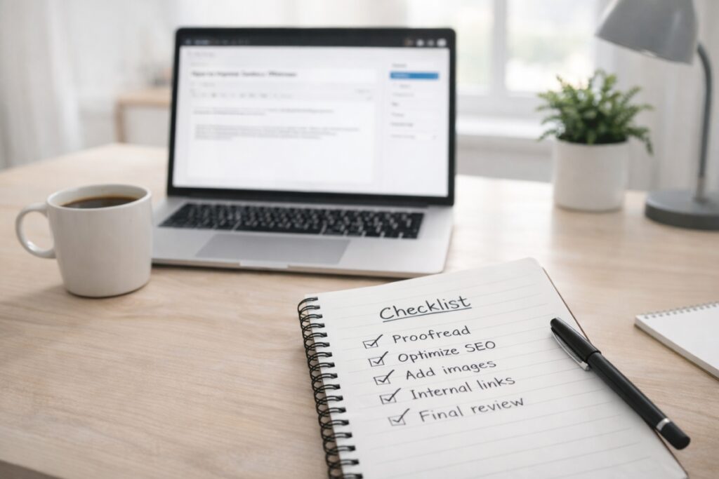 Blog Post Publishing Checklist Before Publishing
