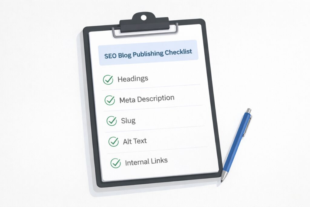 SEO checklist before publishing a blog post