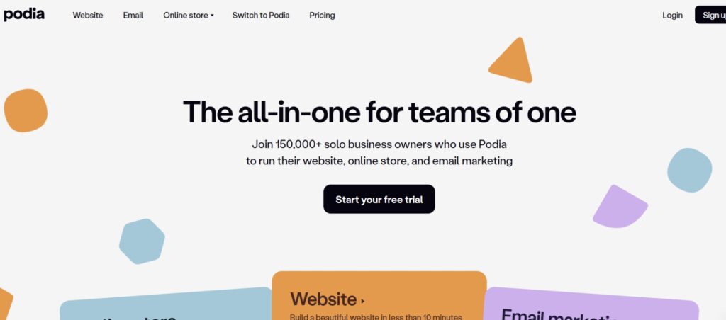 Podia Homepage
