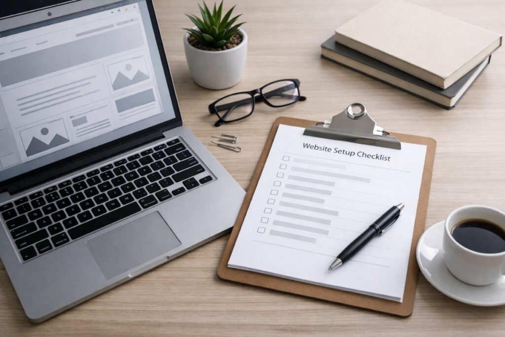 Website creation tasks to complete before starting a business blog