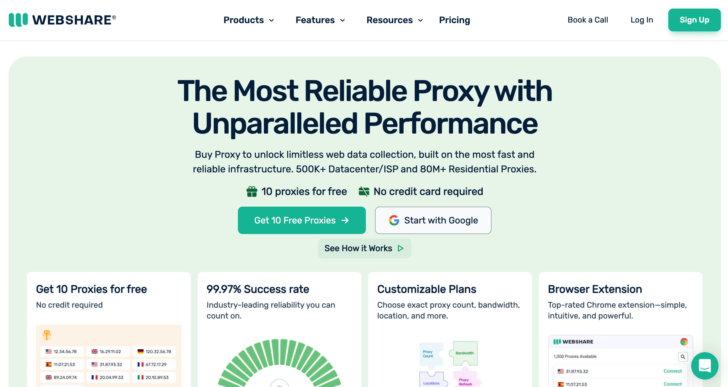 webshare.io homepage