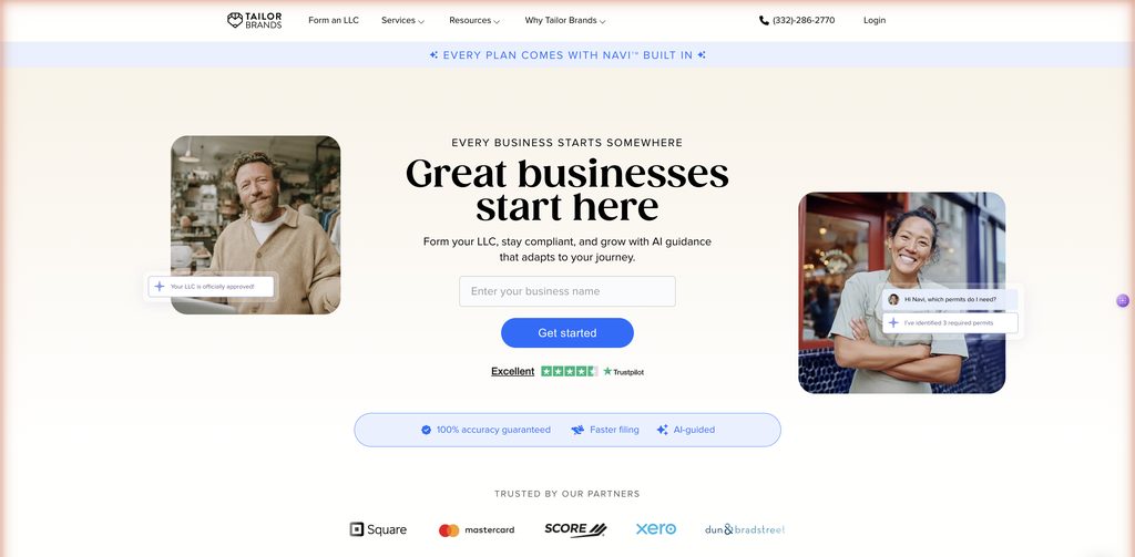 tailor brands homepage
