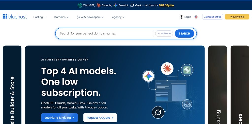 Bluehost homepage