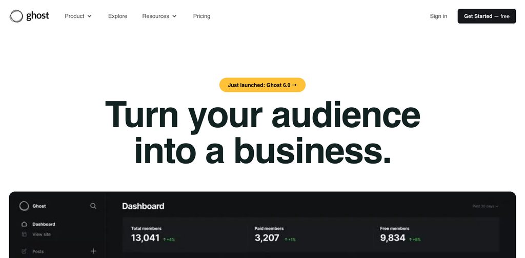 ghost homepage