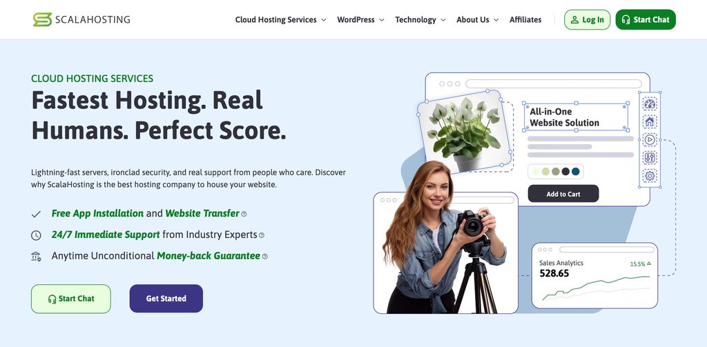ScalaHosting homepage