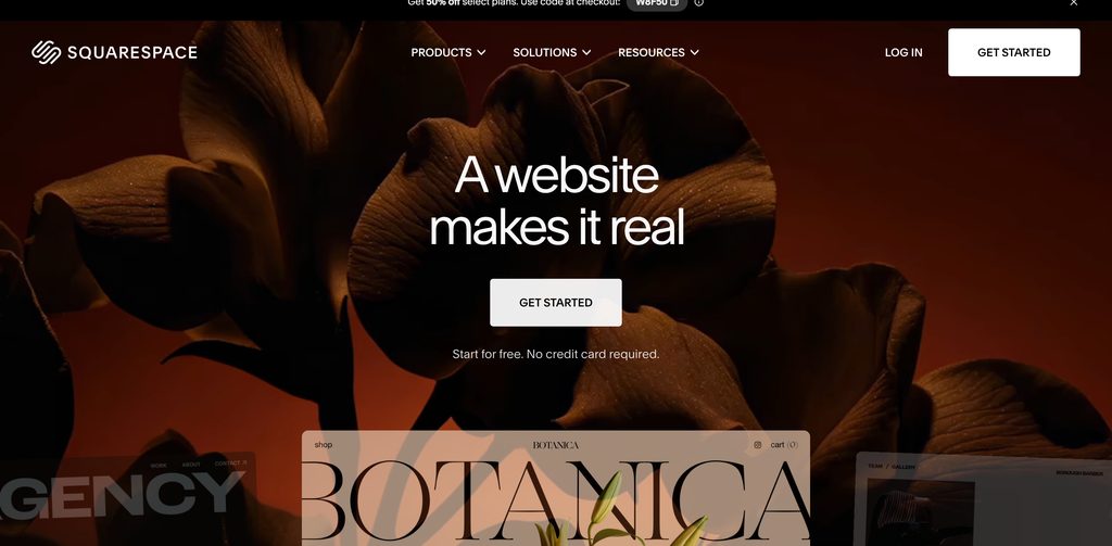 squarespace homepage