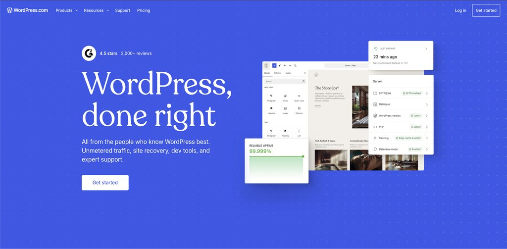 wordpress.com homepage