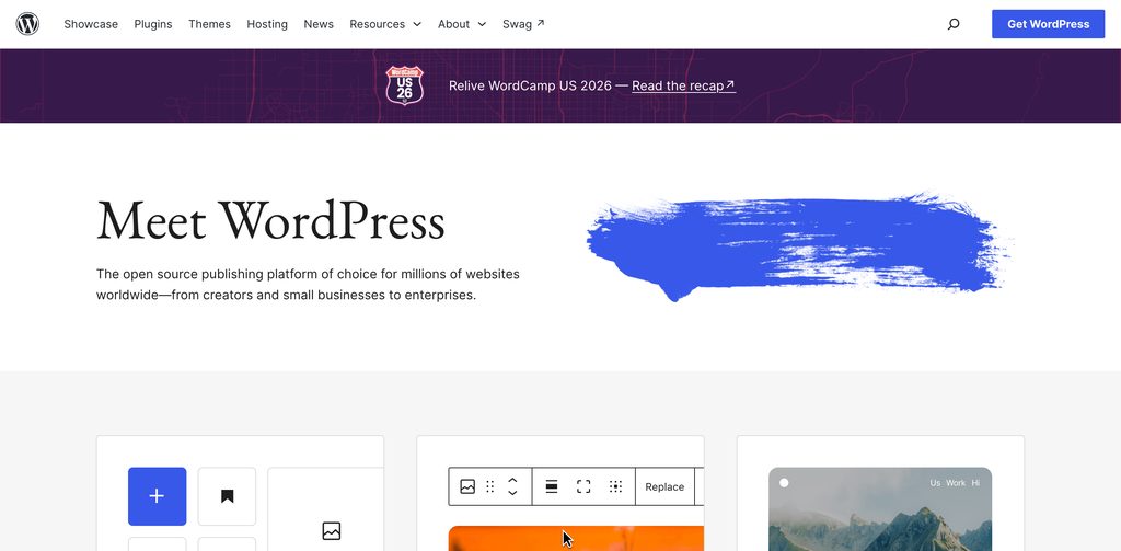 wordpress.org home page