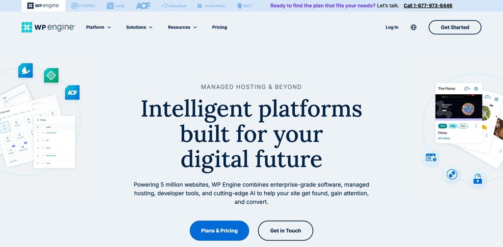 WP Engine homepage